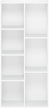 Furinno LUDER 7-Cube Bookshelf White 49.5W x 105.9H x 23.9D cm view 7