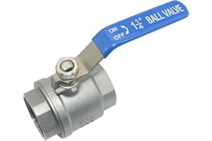 DAN SPEED 1-1/4" Female 316 Stainless Steel Full Port Ball Valve Vinyl Handle WOG1000 (1-1/4 inch)