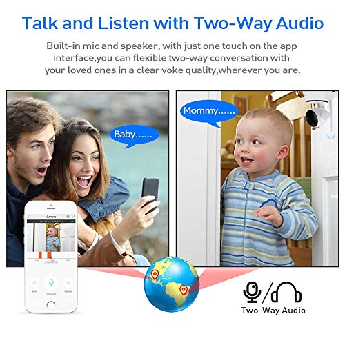 HD 720p Wireless WiFi IP Camera Webcam Baby Pet Monitor CAM Pan Remote Home Security - Two-Way Audio & Night Vision with Camera Mount (Retail Packing)
