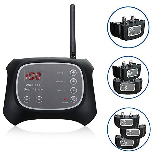 WXLAA Wireless Electric Pet Fence Containment 3 Dog System Waterproof Transmitter Collar