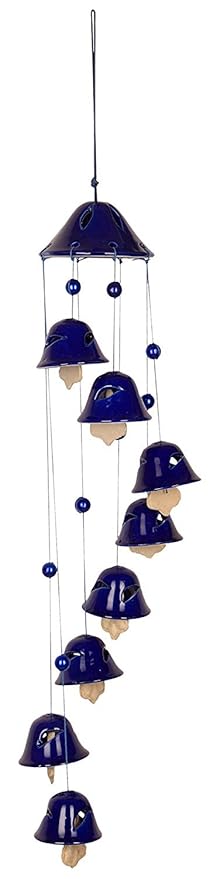 Lasaki Melodious Sound Ceramic Bell Wind Chimes (Blue)