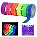 6 Pack UV Blacklight Reactive Fluorescent Cloth Tape Glow in The Dark Neon Gaffer Tape Birthday Christmas Party Supplies