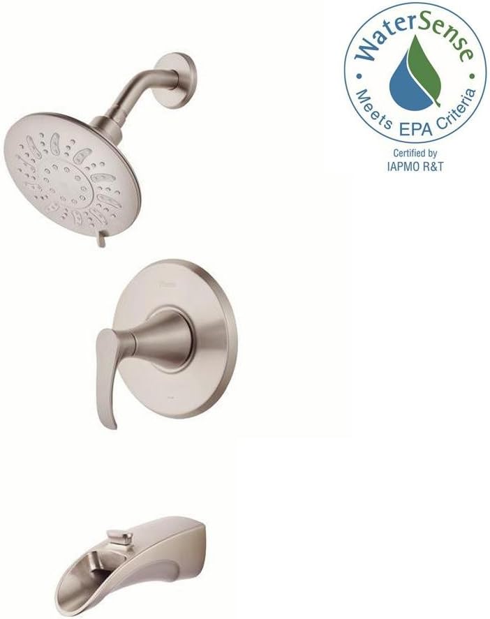 Pfister 8p8 Ws2 Brsk Brea Single Handle 3 Spray Tub And Shower