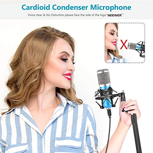 Neewer USB Mikrofon Set 192KHz/24Bit Plug&Play Nieren Kondensatormikrofon mit Monitorkopfhörern, Schaumstoffkappe… – Bild 4