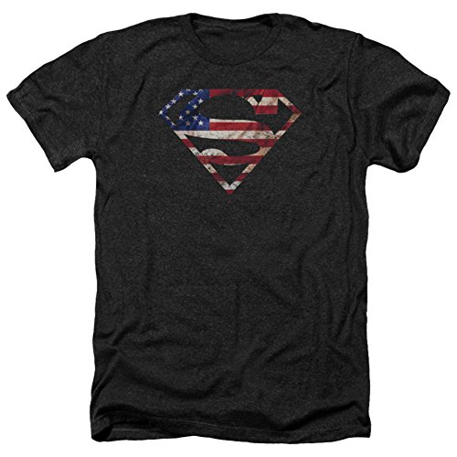 Superman- U.S. Flag Shield Distressed T-Shirt Size XXL