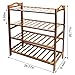 HQdeal Bamboo Shoe Rack 4 Tiers Free Standing Shoe Tower Storage Organizer Shelf Boot Stand for Entry Closet Adjustable Eco-Friendly