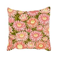 Atokker Seamless Red Chrysanthemum Decorative pillow cover Bedroom