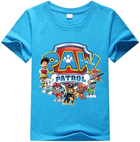 Kids Necessaries Pure Organic Cotton Paw Patrol T Shirts For Boys (2-11T,Blue) (Kids’ Height-100CM)