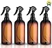 Spray Bottles, 16oz Plastic Spray Bottles with Black Fine Mist Sprayers Refillable Container for Essential Oils, Cleaning, Kitchen, Garden, Hair by Household Sprayer(4 pack)