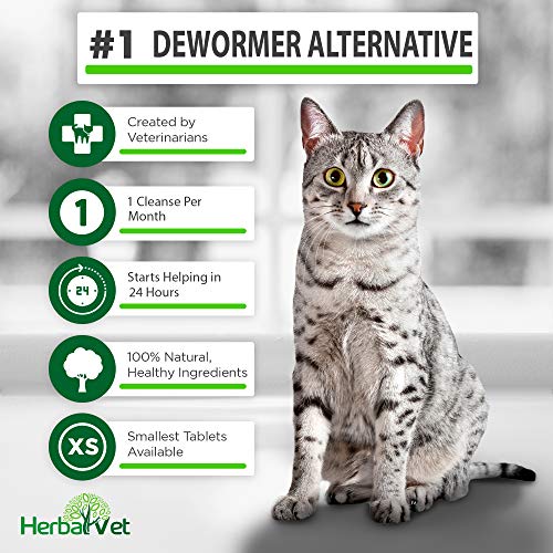 HerbalVet 10 Tablets Cat Intestinal Cleanse Cat Dewormer Alternative
