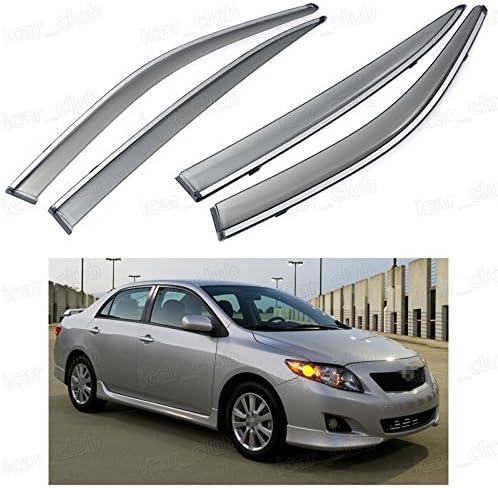 Front & Rear Side Window Deflector Visor Vent Shade for Toyota Corolla 2007-2013