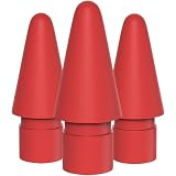 Tucana Replacement Pen Tips Compatible for iPad Pencil 1st & 2nd Generation (3-Pack) (Red)