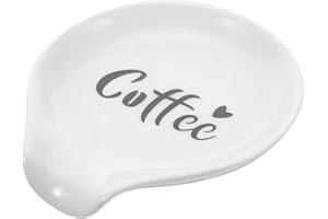 WRITWAA Ceramic Coffee Spoon Rest Small Teaspoon Holder Compact Reusable Spoon Rest for Home and Cafe