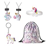 Unicorn Gifts for Girls, Unicorn Goodie Bags, Bag Necklace Bracelet Wristband Keychain