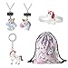 Unicorn Gifts for Girls, Unicorn Goodie Bags, Bag Necklace Bracelet Wristband Keychain