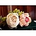 Kangnice Vintage Artificial Peony Silk Flowers Bouquet Wedding Room Floral Decor DIY, Beige and Pink