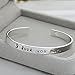 Mecoo Womens Charm Bangle Silver＆Gold Color Letter Carve 