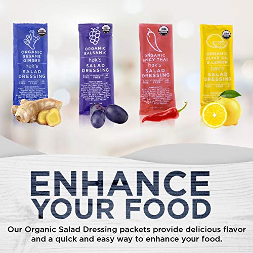Haks Organic Salad Dressing Portable Salad Dressing 50 Single Serve Packets Perfectly