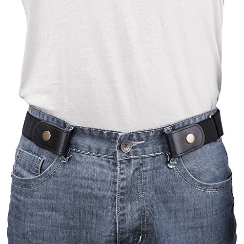 No Buckle/Show Belt for Men Buckle Free Stretch Belt for Jeans Pants 1.38