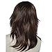 Namecute Curly Wig Brown Mix Black Synthetic Wigs Side Bangs for Women+Free Wig Cap