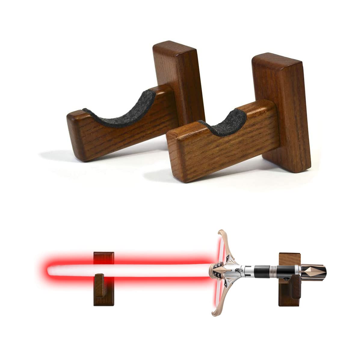 WANLIAN Lightsaber Wall Mount Wooden Display Lightsaber Holder Horizontal Display On Wall