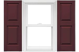 Mid America Raised Panel Vinyl Shutters (1 Pair) - 14.75 x 47 167 Bordeaux