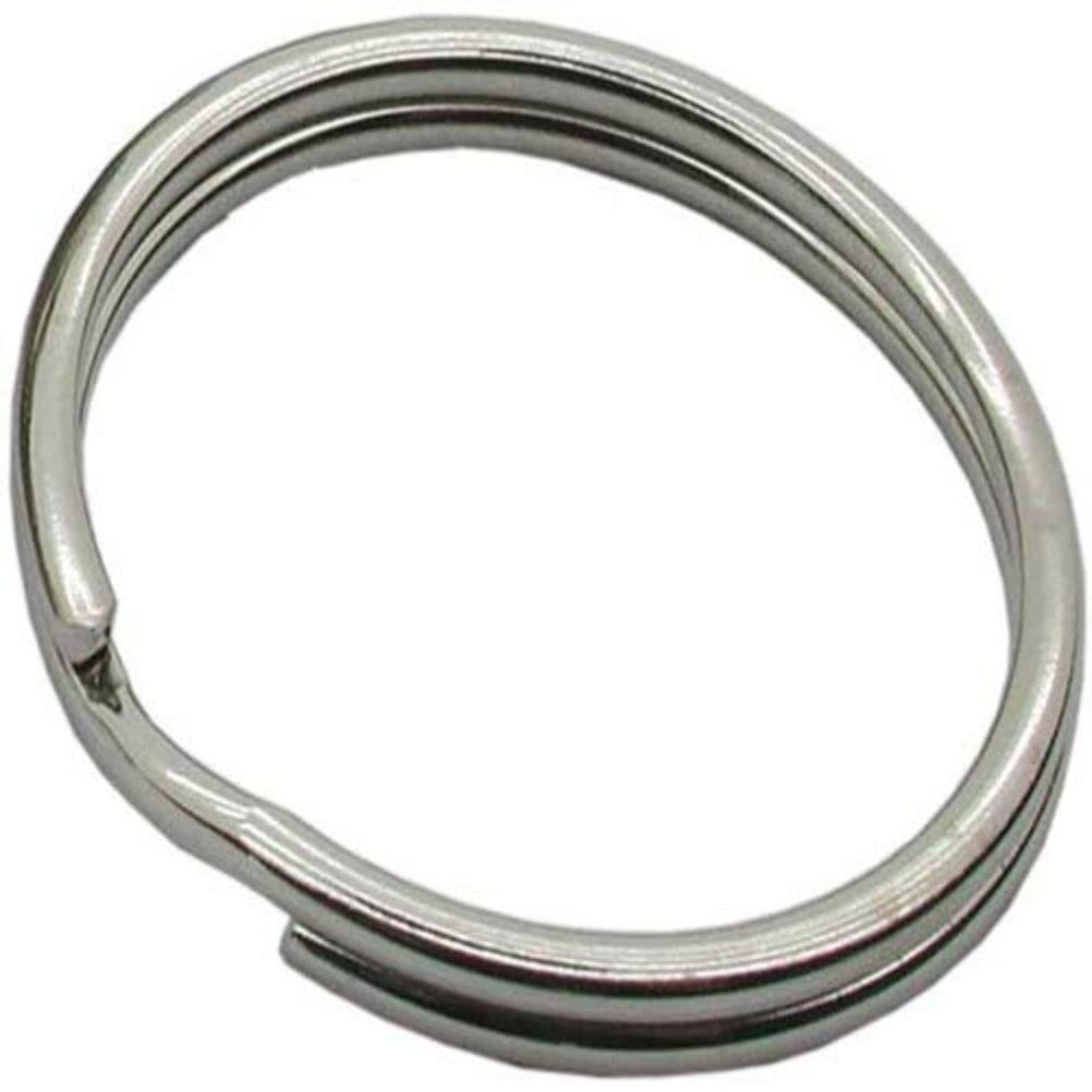 Merriway BH01819 (20 Pcs) Keyring Sprung Steel Split Ring, Nickel Plated 19mm (3/4 inch) - Pack of 20 Pieces