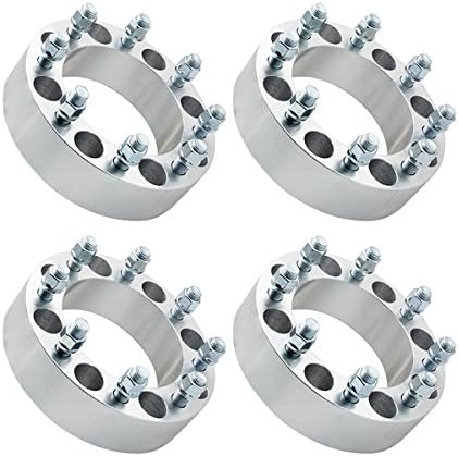 AutoRocking Wheel Spacers Adapters 8 Lug 8x6.5 to 8x6.5(165.1mm) 2" Thickness 9/16" Studs for Dodge Ram 2500 3500 Ford E150 F150 Jeep CJ3 CJ5 J20, Pack of 4