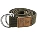 moonsix Canvas Web Belts for Men, Military Style D-ring Buckle Men's Belt, Army Green