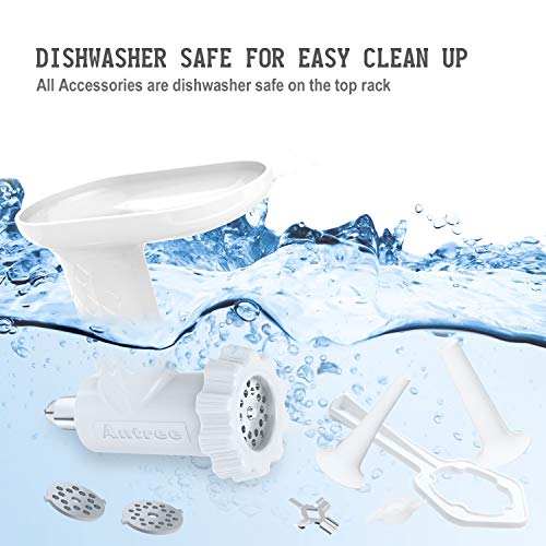 ANTREE Food Grinder Attachment for KitchenAid Stand Mixers Including Sausage Stuffer Accessories, 4 x 7 x 7 inches - Thumbnail 5