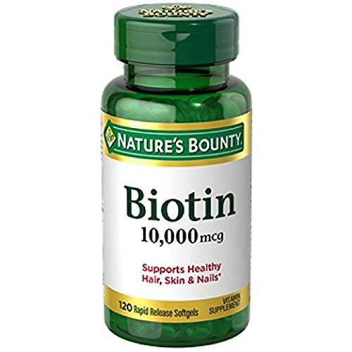 Nature's Bounty Biotin 10,000 mcg, 120 Softgels, Pack of 1