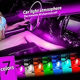 Thunder® 12V 4*3 LED Car Interior Decorative Atmosphere Neon Light Lamp - Best in Automotive Interior Accessories - Auto Car Floor Lights with Bright Light for All Vehicles - Single Color Pink