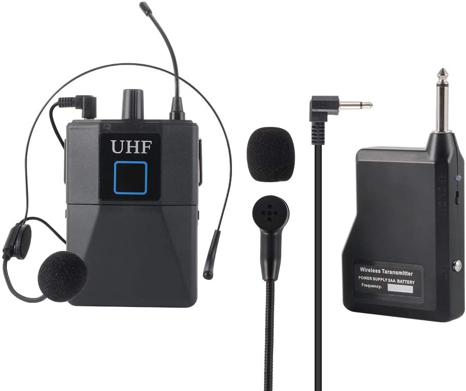 Ultradeal Condenser UHF Microphone System Headset Mic with Transmitter and Receiver LF892