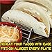 Stainless Steel Taco Holder Set: Holds Tortilla Up for Easy & No Mess Party Taco Plates - Taco Stand Shell Holder to Serve Street Tacos Rack & Heat Tortillas - Metal Taco Shell Mold & Serving Trays