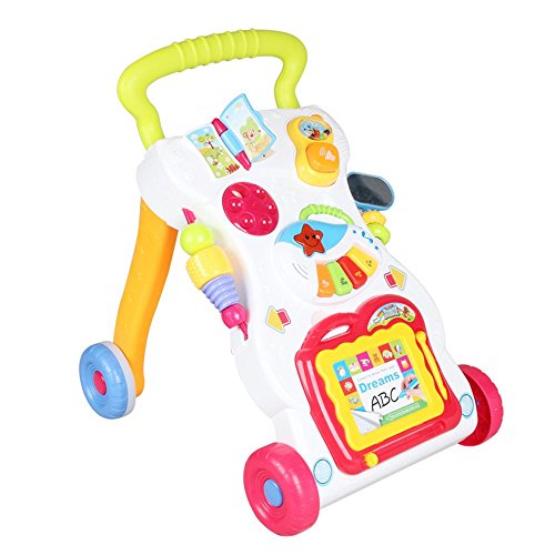 Music baby baby walker baby first step car baby trolley adjustable screw standing learning