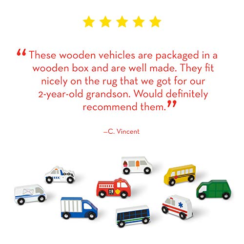 4 Melissa+Doug+Wooden+Town+Vehicles