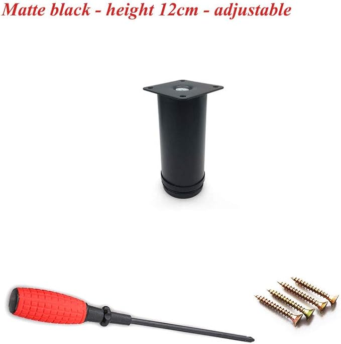 XXZG 4X Edelstahl Sofa Beine - Schwarz Verstellbare Stützbeine