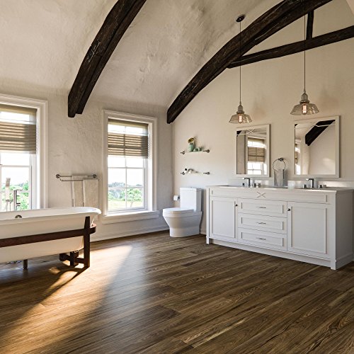 MAYKKE Heirloom Pine 47 Sq Ft Vinyl Plank Flooring 48x6 inch Resembles Hardwood, Or Use for Wood Accent Wall Pack of 24, Easy Install