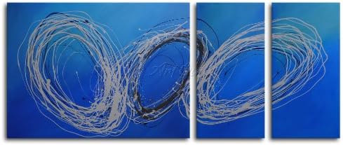 My Art Outlet 3-Piece Hand Painted "Coils of Wire" Canvas Art Set