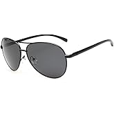 J+S Premium Ultra Sleek, Military Style, Sports Aviator Sunglasses, Polarized, 100% UV protection (Large Frame)