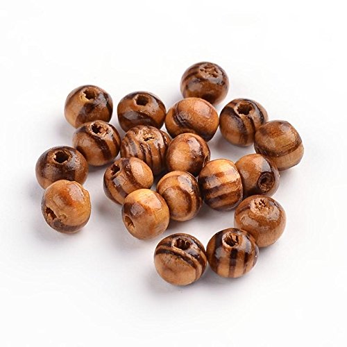 bigigloo 100 Burlywood Polished Grain Round Wooden Beads. 6mm, 8mm or 10mm. 8mm