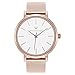WRISTOLOGY Olivia Womens Watch Lines Rose Gold Boyfriend Ladies Stainless Steel Metal Mesh Strap Band