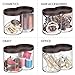 mDesign Plastic Canister Jar Organizer Set with Storage Lid - Home Decor Holder for Bathroom/Restroom Vanity Countertop, Cabinet - Holds Cotton Balls, Soap - Lumiere Collection - Clear/Bronze