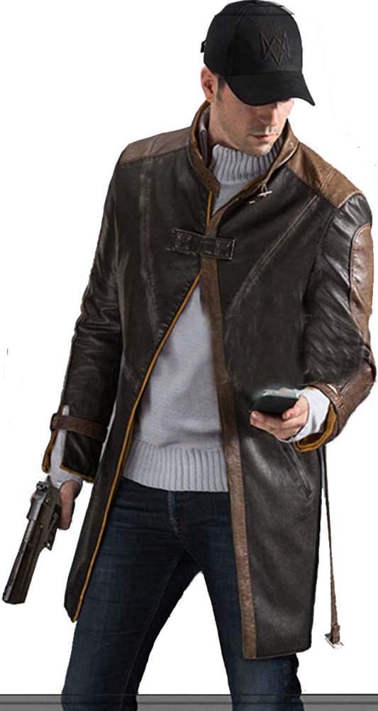 Mister Bear Cosplay Costume for Watch Dogs Aiden Pearce Faux Leather Jackets