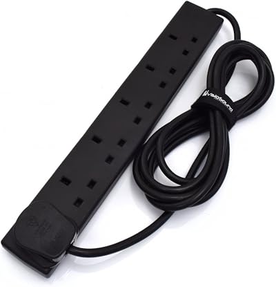 VisioSound 6 Way UK Extension Lead Power Cable 13A Sockets 1m to 10m