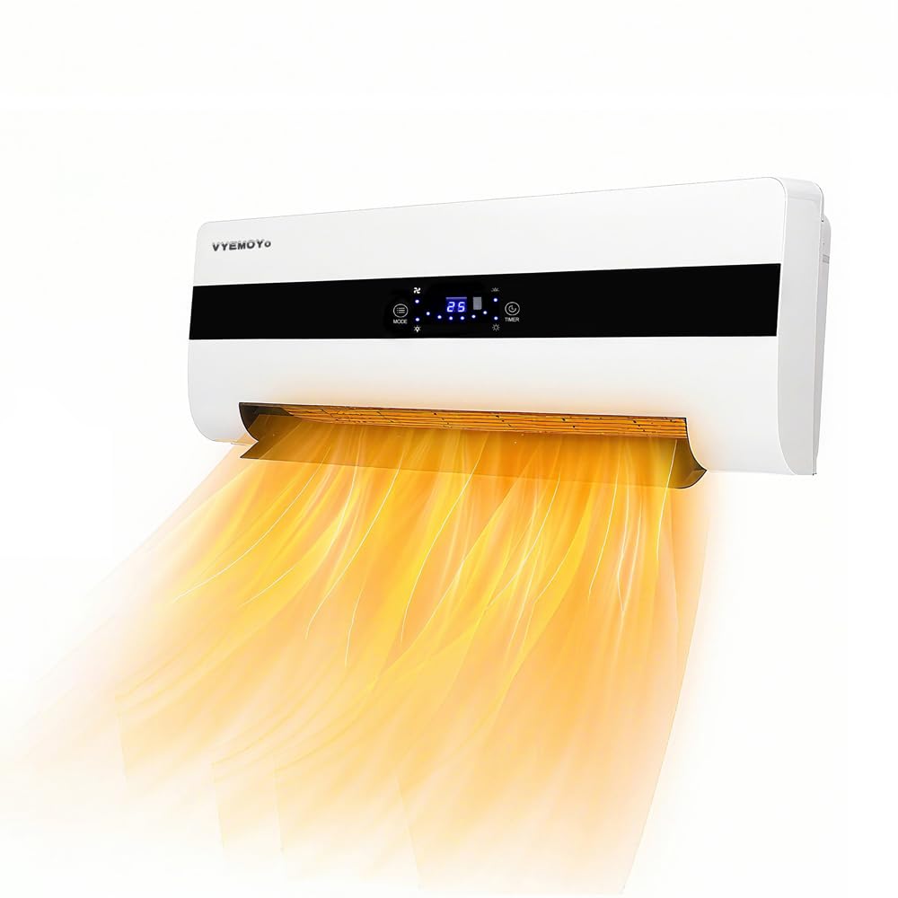 Photo 1 of 1500W Space Heaters for Indoor Use with Remote Control, PTC Ceramic Fast Heating Wall Heater, Digital Display, Energy Efficient, Adjustable Temperature Room Heater for Home, Office, Bedroom