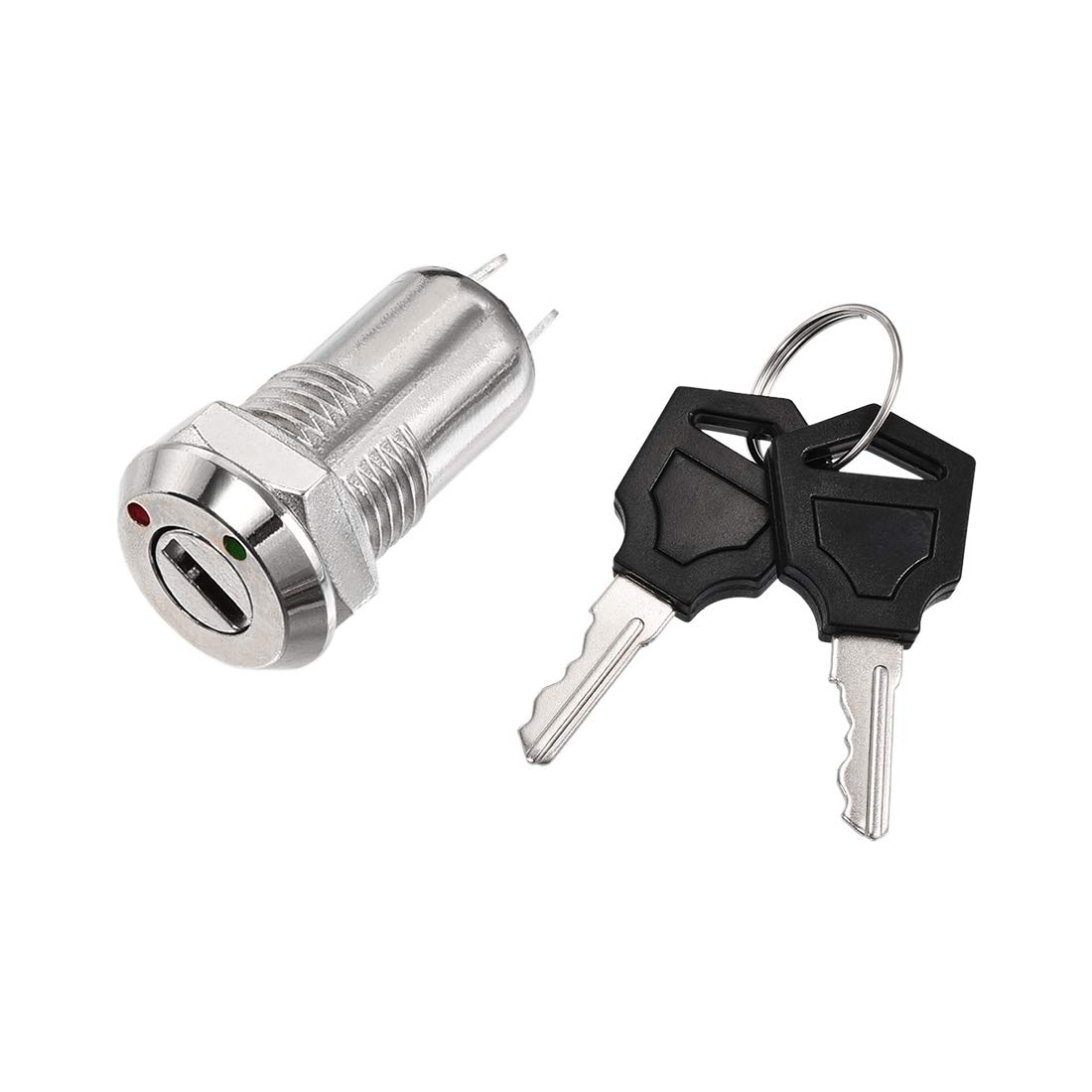 Sourcingmap 12mm 2 Positions Key Locking Push Button Switch with 2 Keys NO-Off S1203