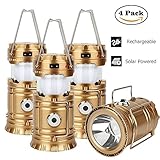 2Pack/4Pack GT ROAD Solar Led Camping Lantern Flashlight Rechargeable ¡­