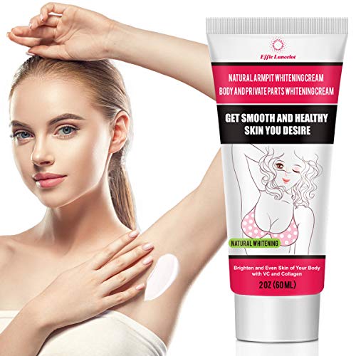 Underarm Whitening Cream, Natural Skin Bleaching Cream with Vitamin C Effective for Lightening & Brightening Armpit, Knees, Elbows Neck, Dark Spots, Private Areas, Whitens, Nourishes, Repairs Skin 60g (Best Underarm Bleaching Cream)