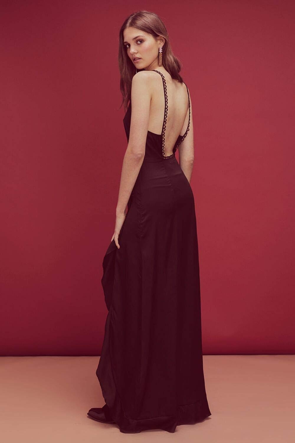 isabella ruffled maxi dress